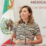 Marina del Pilar Ávila Olmeda durante un evento oficial como gobernadora de Baja California